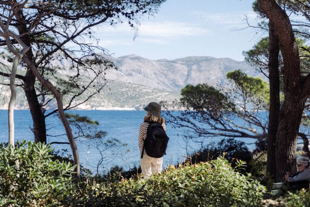 A person overlooking the Croatian coastline