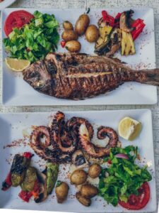 Mediterranean food on a table